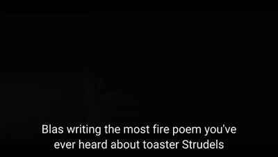 A Person Is Writing A Poem With The Words Blas Writing The Most Fire Poem You 'Ve Ever Heard About Toaster Strudels Belo GIF