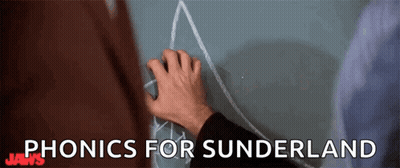 A Person Is Writing On A Blackboard With The Words " Phonics For Sunderland " GIF
