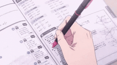 A Person Is Writing On A Piece Of Paper With A Pen In Their Right Hand GIF