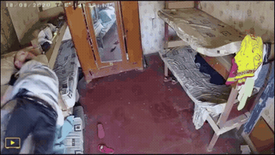 A Person Laying On A Bed In A Room With The Date 18/08/2020 On The Bottom GIF