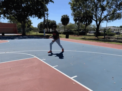 A Person On A Basketball Court Wearing A Black Shirt That Says ' Nba ' On It GIF