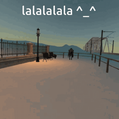 A Person On Roller Skates Is Jumping In The Air With The Words Lalalalala Written Below Them GIF