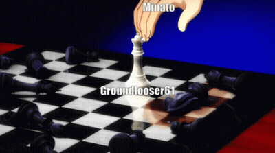 A Person Playing A Game Of Chess With The Name Minato On The Bottom GIF