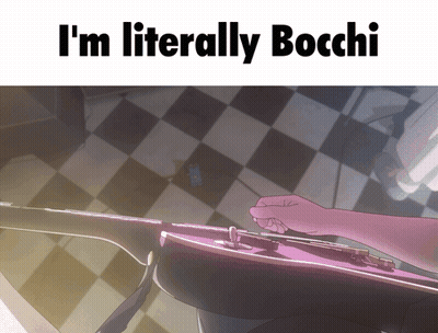 A Person Playing A Guitar With The Words I 'M Literally Bocchi GIF