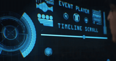 A Person Pressing A Button On A Screen That Says Timeline GIF