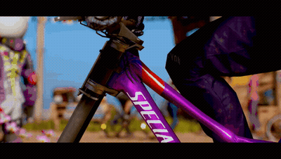 A Person Riding A Purple Specialized Bicycle GIF