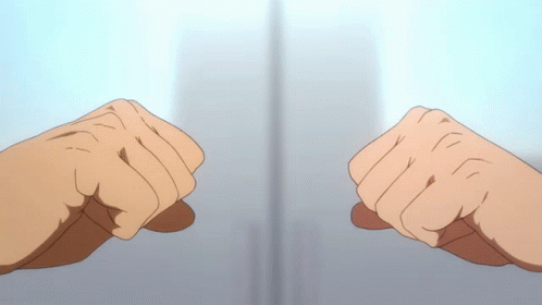 A Person 'S Fist Is Against A Glass Wall GIF