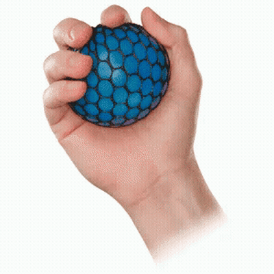 A Person 'S Hand Is Holding A Blue Ball In Their Hand GIF