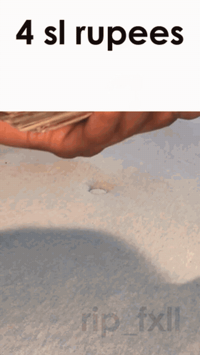 A Person 'S Hand Is Holding A Piece Of Paper With The Words 4 Sl Rupees On It GIF