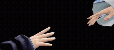 A Person 'S Hand Is Touching Another Person 'S Hand . GIF