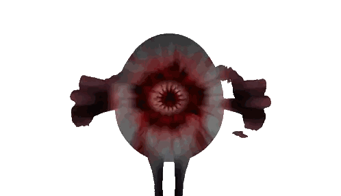 A Person 'S Hands Are Holding A Bloody Object With A Star In The Middle Sticker