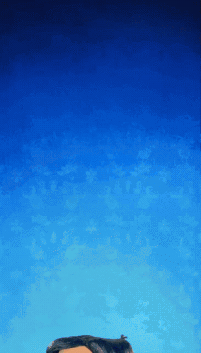 A Person 'S Head Is Against A Blue Sky With Clouds GIF