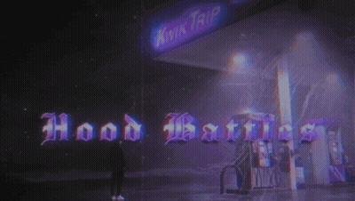 A Person Standing In Front Of A Kwik Trip That Says Hood Battles GIF