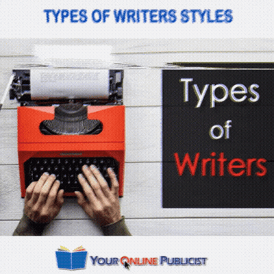 A Person Typing On A Red Typewriter With The Words " Types Of Writers Styles " GIF