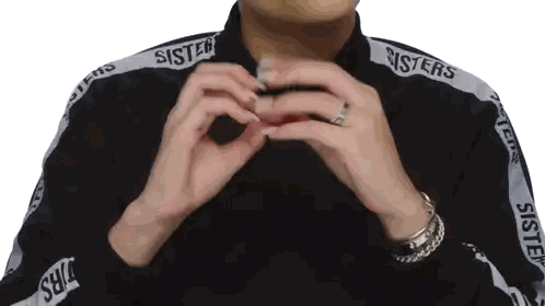 A Person Wearing A Black Jacket That Says Sisters On The Side Sticker