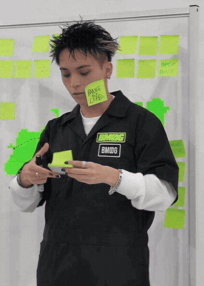 A Person Wearing A Black Shirt With A Patch That Says Bmwg GIF