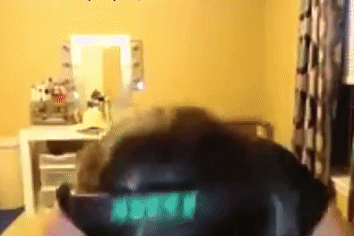 A Person Wearing A Headband That Says ' Jdm ' On It GIF