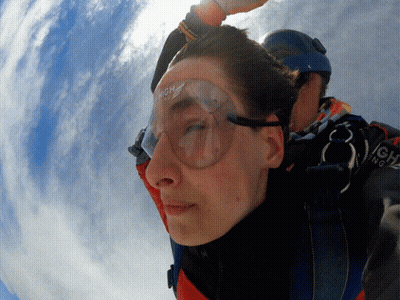 A Person Wearing A Helmet And Goggles That Say High On It GIF