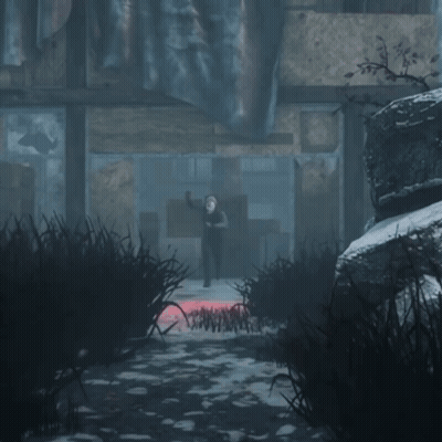 A Person Wearing A Mask Is Running In A Dark Area GIF