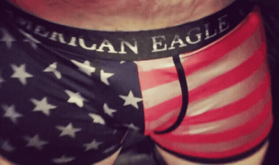 A Person Wearing A Pair Of American Eagle Boxer Briefs GIF