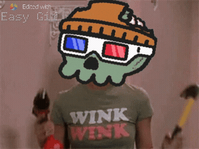A Person Wearing A Shirt That Says Wink Wink On It GIF