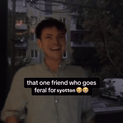 A Person Wearing A Wolf Mask With The Caption That One Friend Who Goes Feral For Syutton GIF