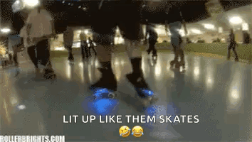A Person Wearing Roller Skates With Lights On Their Feet GIF