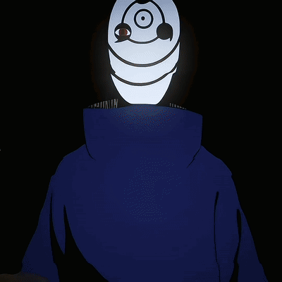 A Person With A Bandage On Their Face Looks At The Camera GIF