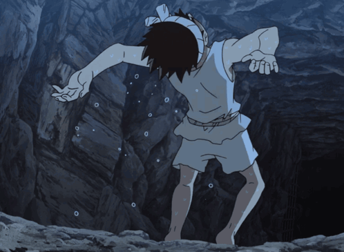 A Person With A Bandage On Their Head Is Bending Over GIF