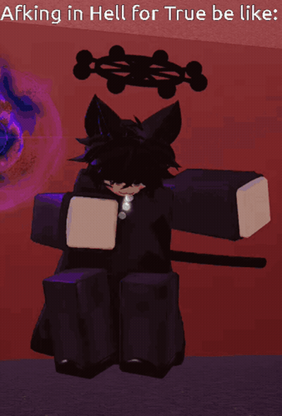 A Person With A Halo On Their Head And The Words " Afking In Hell For True Be Like " Below Them GIF