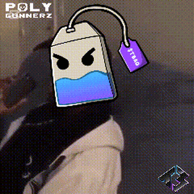 A Person With A Tea Bag On Their Head With A Tag That Says ' Strange ' GIF