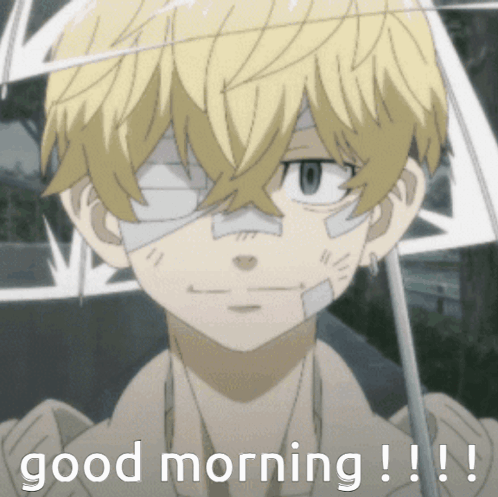 A Person With Bandages On Their Face Is Holding An Umbrella And Says Good Morning GIF