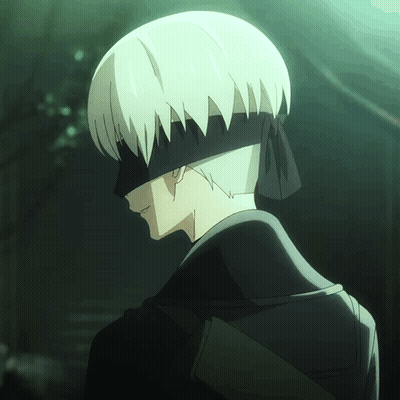 A Person With White Hair And A Black Headband GIF