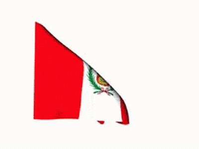 A Peruvian Flag Is Waving In The Wind Against A White Background GIF