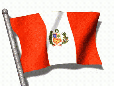 A Peruvian Flag Is Waving In The Wind With A White Background GIF