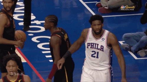 A Philadelphia Basketball Player Wearing Number 21 GIF