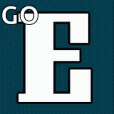 A Philadelphia Eagles Logo On A Blue Background With The Words `` Go '' . GIF