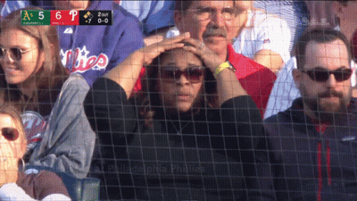 A Philadelphia Phillies Game Is Being Shown On A Television Screen GIF