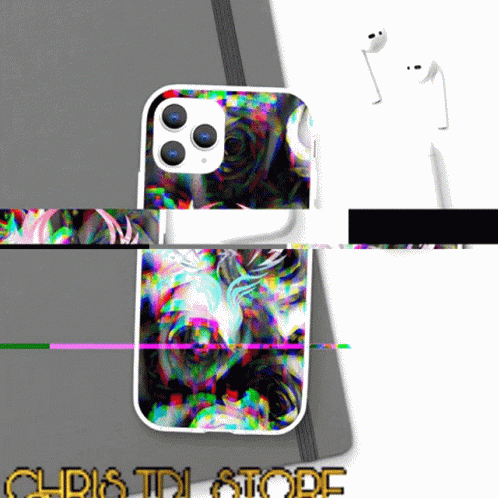 A Phone Case With A Picture Of A Deer On It And The Words Christi Store Below It GIF