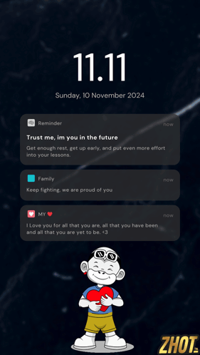 A Phone Screen Shows A Reminder For Sunday November 10 GIF