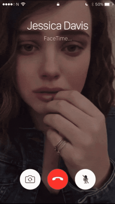 A Phone Screen Shows A Woman On A Call With Jessica Davis GIF