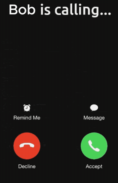 A Phone Screen Shows Bob Is Calling GIF