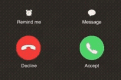 A Phone Screen With A Red Button That Says Remind Me On It GIF