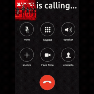 A Phone Screen With The Words Ready Or Not Is Calling On The Top GIF