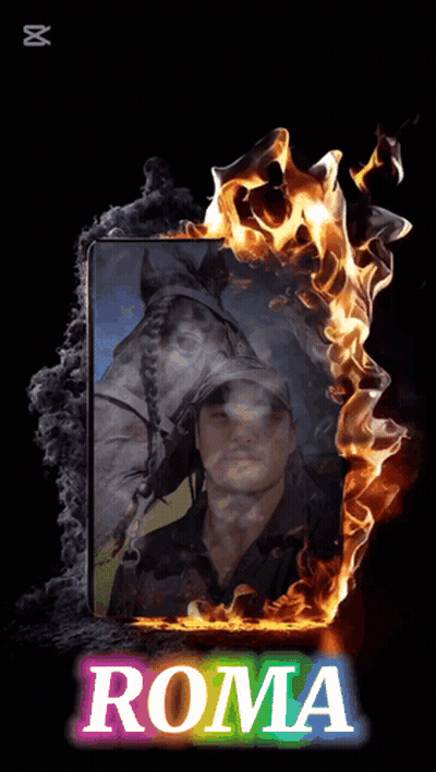 A Phone With A Picture Of A Man And A Horse With The Name Roma GIF