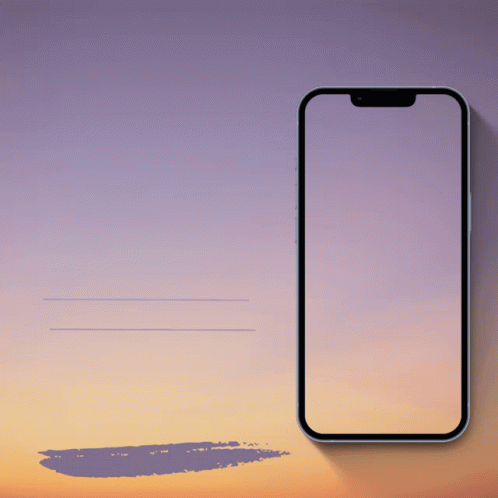A Phone With A Sunset In The Background And A Blank Screen GIF