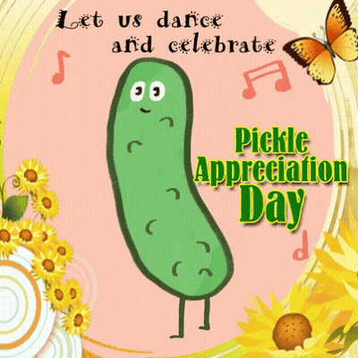 A Pickle Appreciation Day Greeting Card With A Pickle GIF
