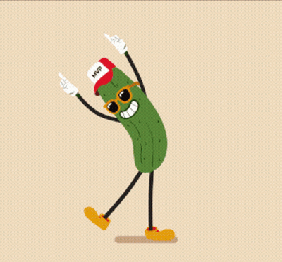A Pickle Wearing Sunglasses And A Mvp Hat Is Dancing GIF