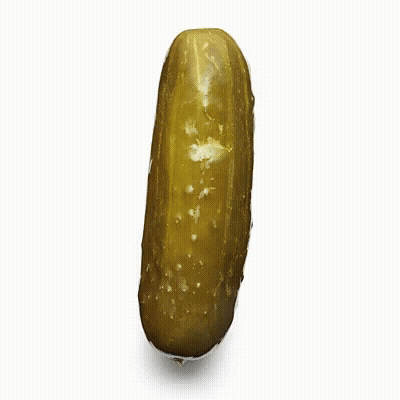 A Pickle Wearing Sunglasses With The Words Dill With It Written Below It GIF
