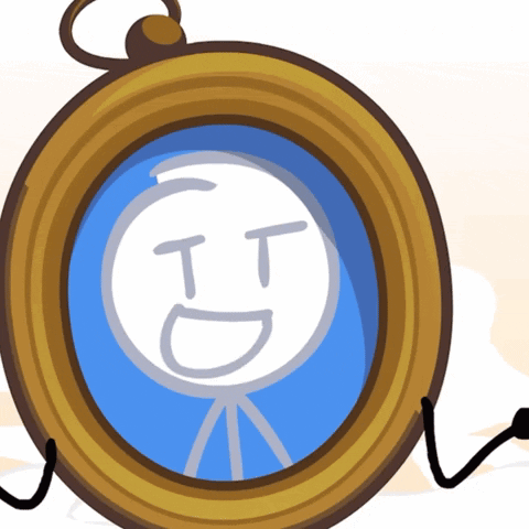 A Picture Frame With A Stick Figure In It And The Letter T On His Face GIF